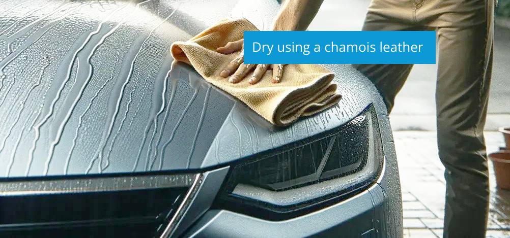 Dry using a chamois leather