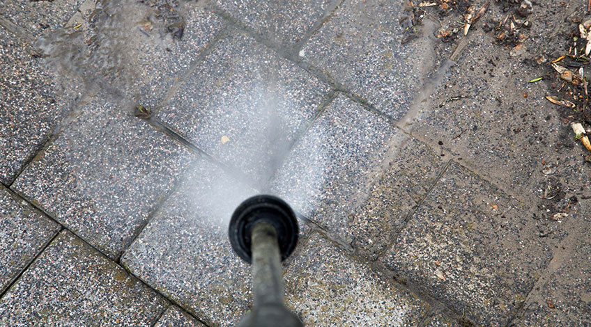 pressure washing block paving