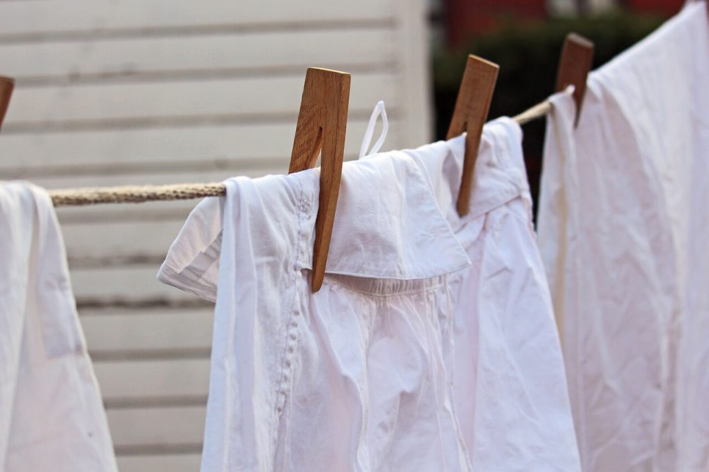 White clothes on clothes line