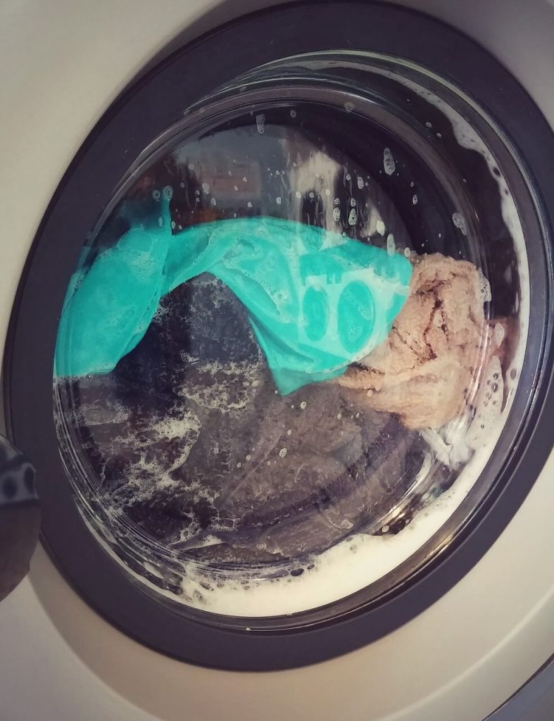 clothes in washing machine