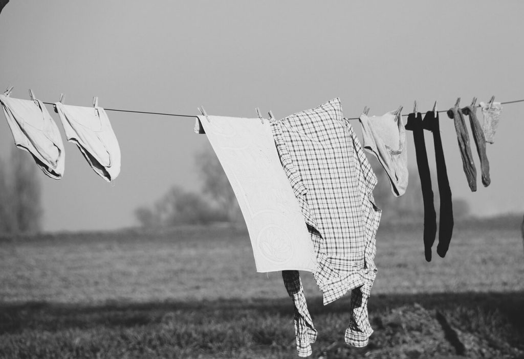 Clothes on a clothesline