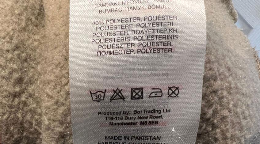 wash care label with no tumble dry