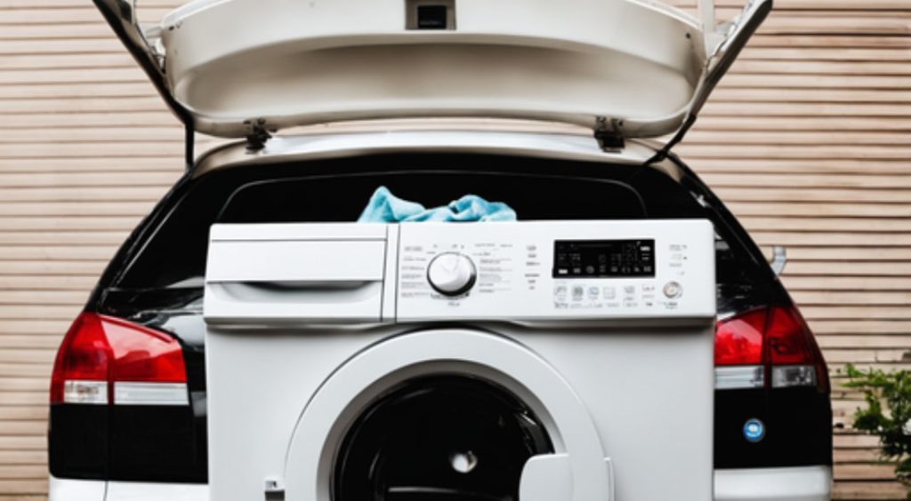 washing machine going in car boot