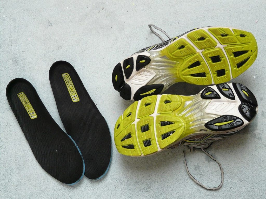 insoles removed from shoes