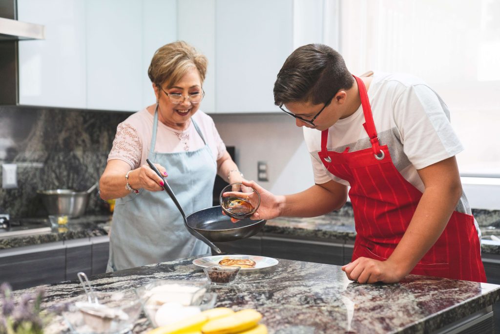 people wearing aprons