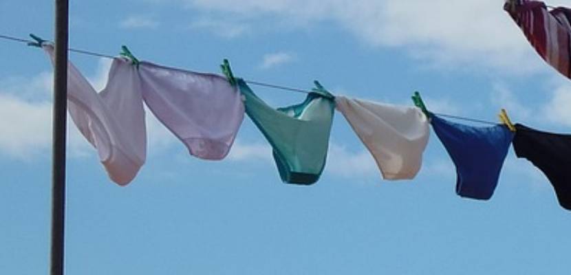 underwear on clothesline