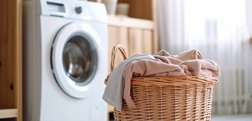 laundry room with pile of clothes