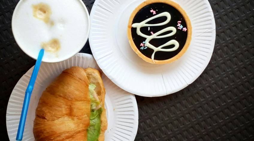 food on paper plate