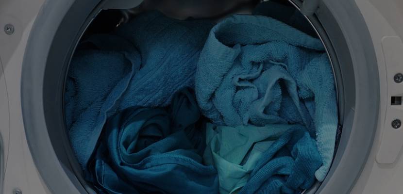 laundry in washing machine