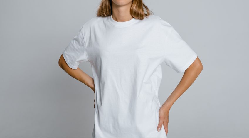 person wearing a white shirt