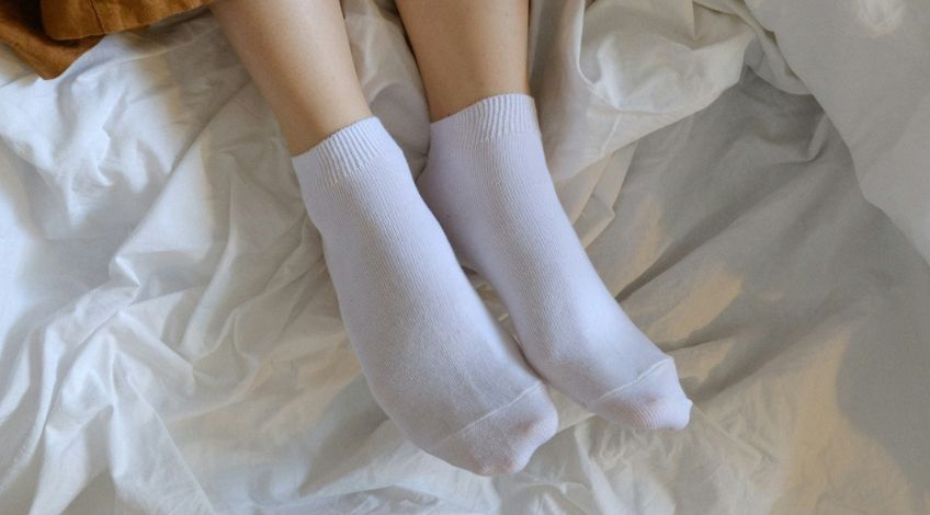 person wearing white socks