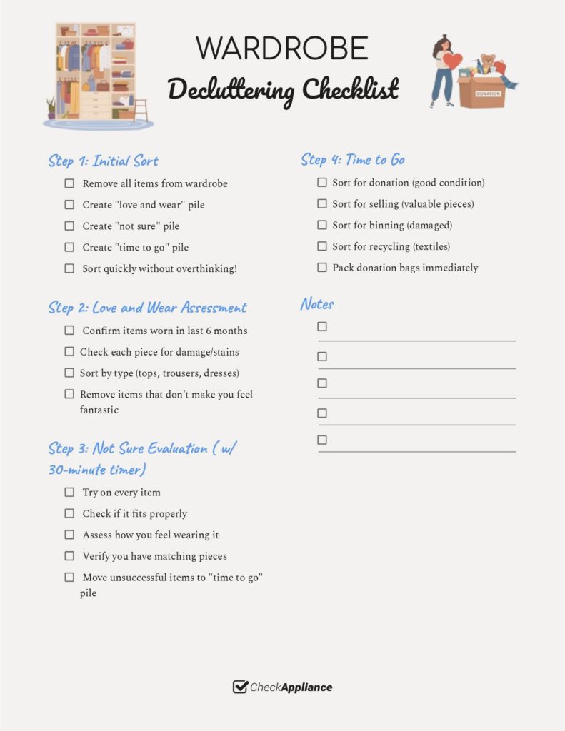 Wardrobe Decluttering Checklist