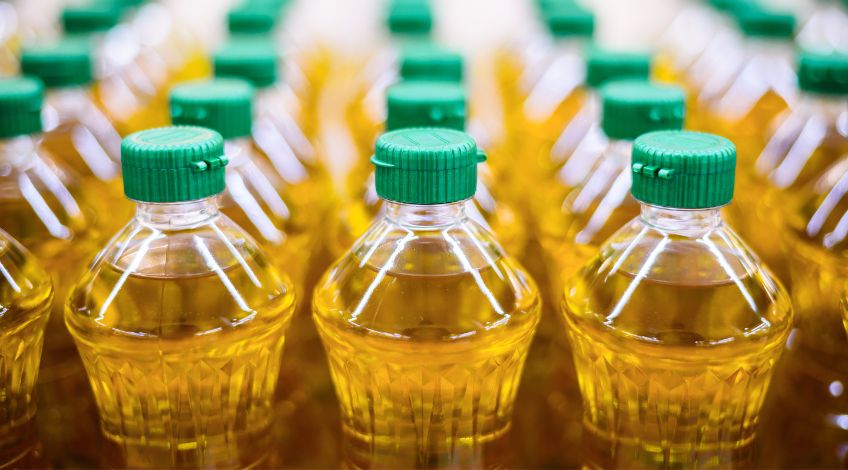 bottles of vegetable oil