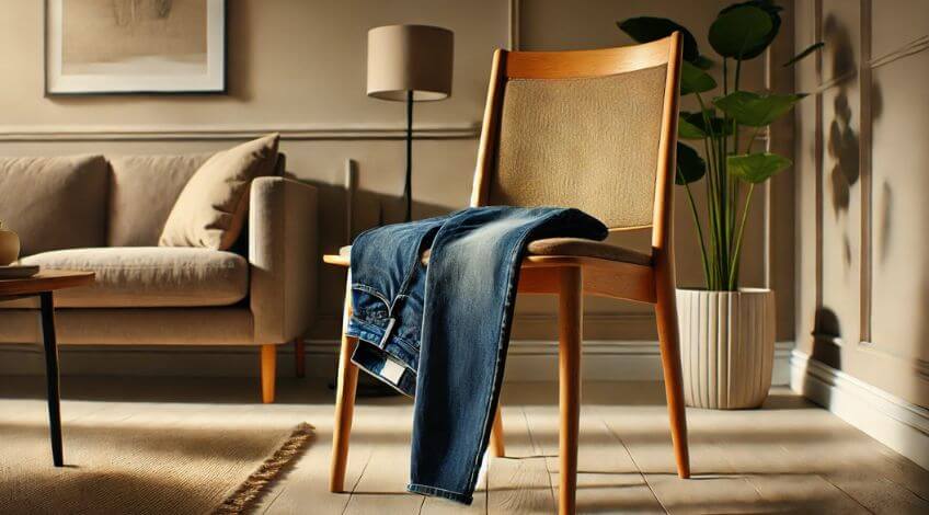 jeans on top of chair
