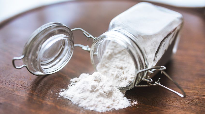 flour in a glass jar