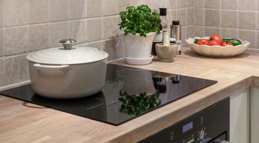 stove on a counter top