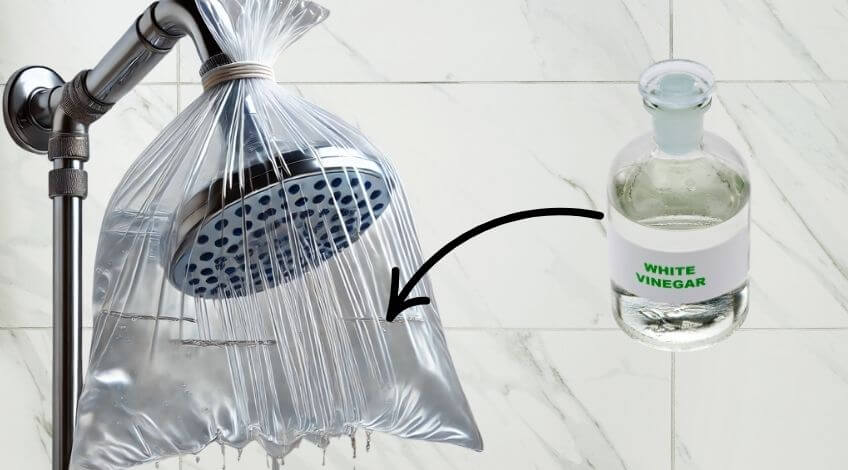 white vinegar on shower head