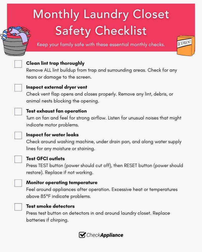Monthly Laundry Closet Safety Checklist