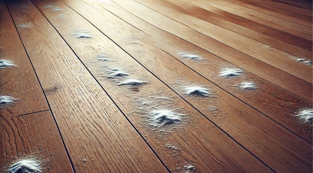 salt marks on wooden floors
